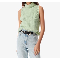 uliva stand-up collar tank top in light green