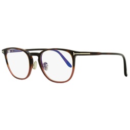 mens blue block eyeglasses tf5700b 054 havana/burgundy 52mm