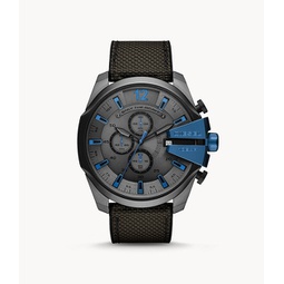 mens mega chief chronograph black and gray nylon watch