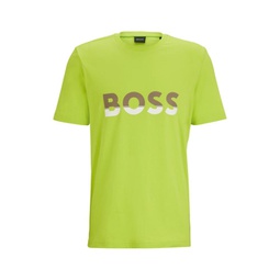 cotton-jersey t-shirt with color-blocked logo print