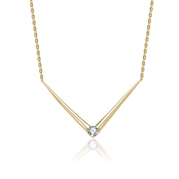 sterling silver 14k yellow gold plated with 0.40ctw lab created moissanite layering necklace