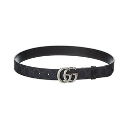 gg marmont reversible gg supreme canvas & leather belt