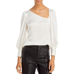 alora womens silk asymmetric blouse