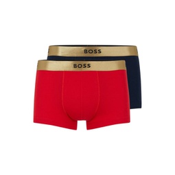 two-pack of pure-cotton trunks with metallic waistbands