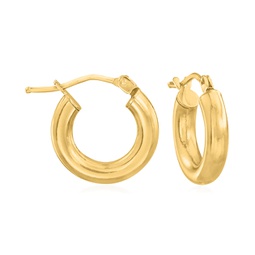 canaria italian 3mm 10kt yellow gold huggie hoop earrings