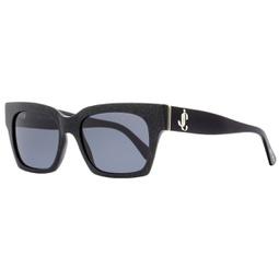 Jimmy Choo Womens Rectangular Sunglasses Jo/S DXFIR Black Glitter/Black 52mm