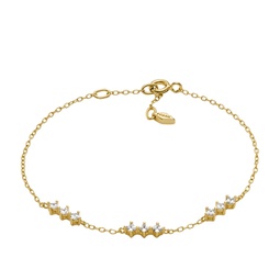 womens hazel classic glitz gold-tone brass station bracelet