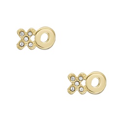 womens gold-tone stainless steel stud earrings