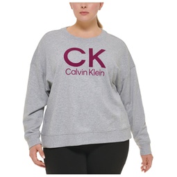 plus womens cotton blend logo sweatshirt