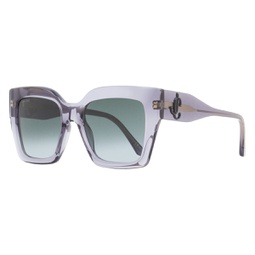 womens square sunglasses eleni /g/n r6s9o transparent gray 53mm