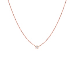 diamond solitaire necklace (small) rose gold