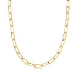 canaria 7mm 10kt yellow gold paper clip link necklace