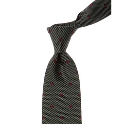 red & green gg silk tie
