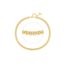 golden tear shaped zirconia necklace
