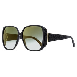 womens square glitter sunglasses cloe 807fq black 62mm