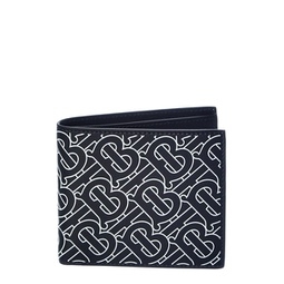 monogram print leather bifold wallet