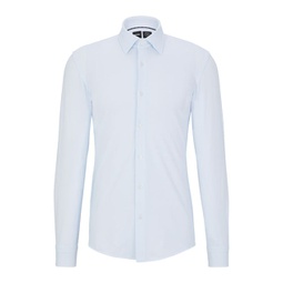 slim-fit shirt in structured performance-stretch fabric