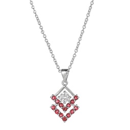 silver tone triangle cubic zirconia pendant necklace