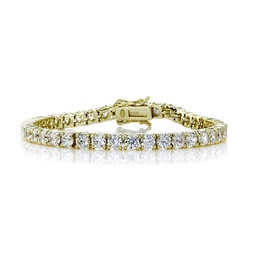 ga gold overlay clear cubic zirconia tennis bracelet
