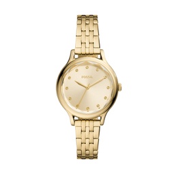outlet womens laney three-hand, gold-tone stainless steel watch