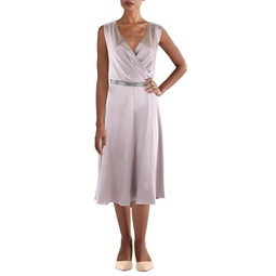 womens satin sleeveless cocktail and party dress