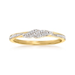 canaria diamond-accented twist ring in 10kt yellow gold
