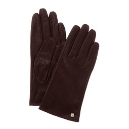 cashmere-lined metallic suede gloves