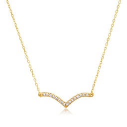 14k yellow gold 15mm curved diamond necklace
