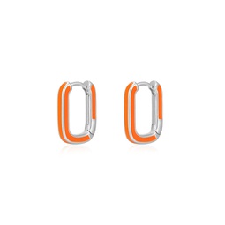 chain link huggies- neon orange- silver