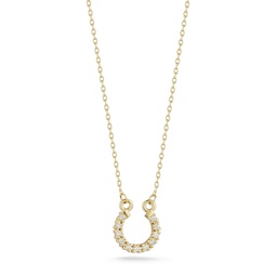 14k gold & diamond horse shoe necklace