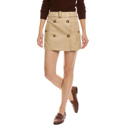 gabardine mini trench skirt