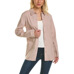soft linen-blend shirt jacket