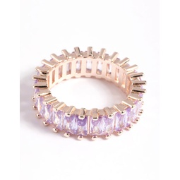 rose gold lilac cubic zirconia ring