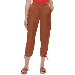 womens textured utility cargo pants