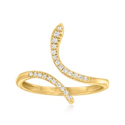 canaria diamond bypass snake ring in 10kt yellow gold