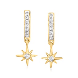 canaria diamond north star hoop drop earrings in 10kt yellow gold
