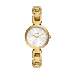 womens kerrigan three-hand, gold-tone stainless steel watch
