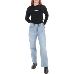 womens knit cut-out cropped