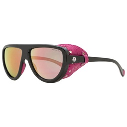 unisex shield sunglasses ml0089 01z black/pink leather 57mm