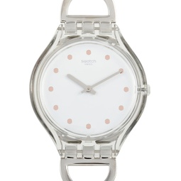 Swatch Skinring White Dial Two-Tone Ladies Watch SVOK102G