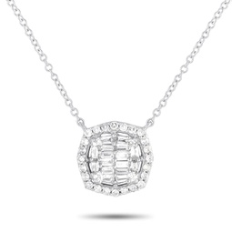 lb exclusive 14k white gold 0.25ct diamond necklace pn14731