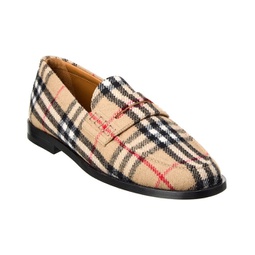 check wool loafer