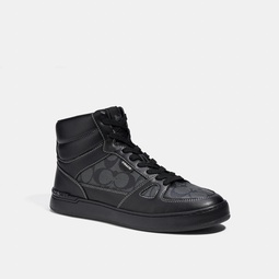 clip court high top sneaker in signature canvas