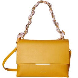 womens evangli leather shoulder bag in yellow