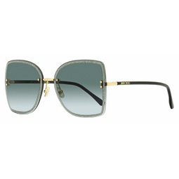 womens square sunglasses leti 2m29o black/gold 62mm