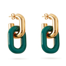 chain link double hoop earrings