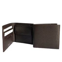 myie mens 6211560 chocolate embossed leather wallet