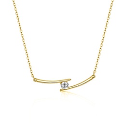 sterling silver 14k yellow gold plated with 0.30ctw lab created moissanite necklace