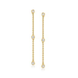 canaria bezel-set diamond station drop earrings in 10kt yellow gold