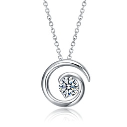 sterling silver with 1ct lab created moissanite open eternity circle swirl pendant necklace